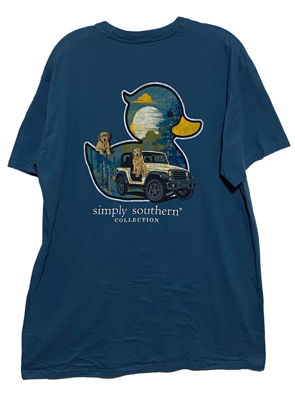 Simply Southern Duck Dog Graphic T Shirt Mens L Country Outdoors Hunting Camping